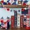 4th of July Tabletop Decorations, 4 Pcs Patriotic Wooden Block Signs – “Always Remember Our Heroes” Red White Blue Tiered Tray & Shelf Decor for Memorial Day, Independence Day & 250th Anniversary
